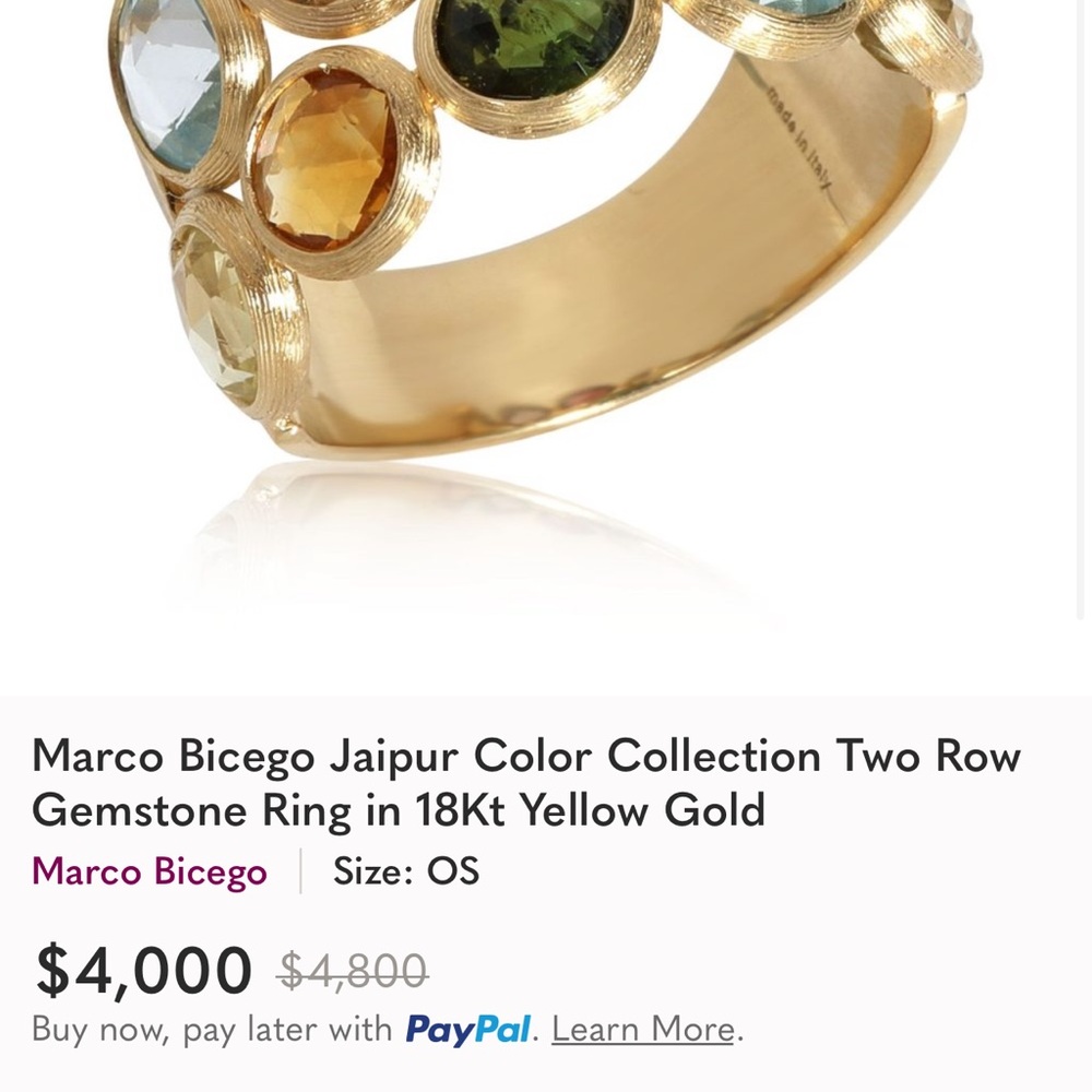 Marco Bicego 18karat Gold Ring with Multi-Colored Gemstones - Picture 6 of 12